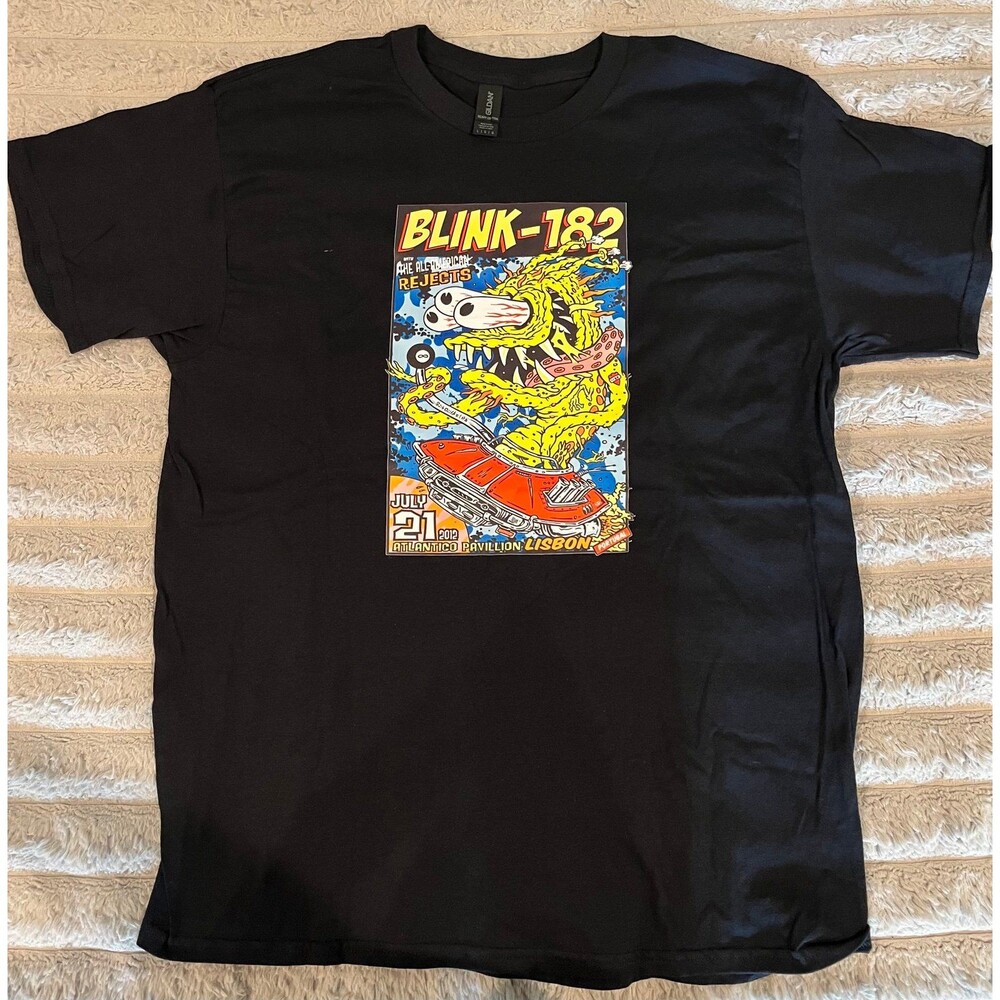 Blink-182 All-American Rejects 2012 Lisbon Portugal Concert Graphic Black Mens L